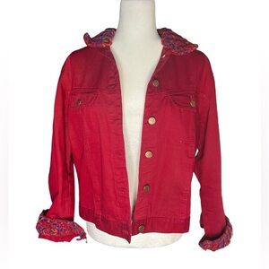 Vintage Unique Red Jacket - Knit Collars Bill Blass M